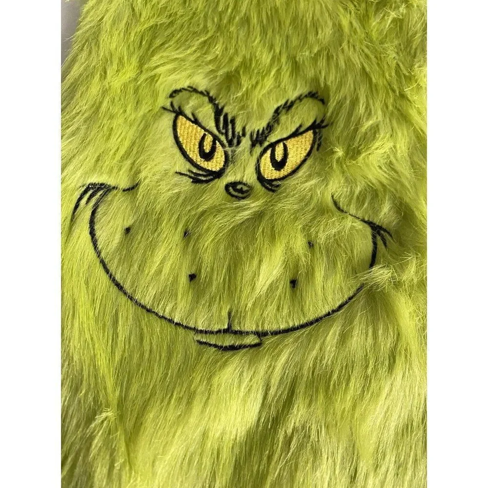 HOW THE‎ GRINCH STOLE CHRISTMAS Green Fur Fuzzy Stocking NEW